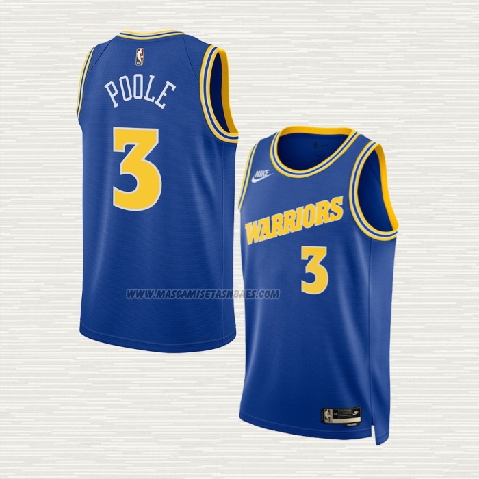 Camiseta Jordan Poole NO 3 Golden State Warriors Classic 2022-23 Azul